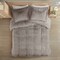 Grey Soft Sherpa Faux Fur 3-Piece Comforter Set with Pillow Shams